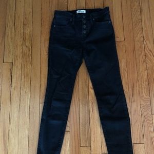 Madewell 9” High Rise Black Skinny Jeans